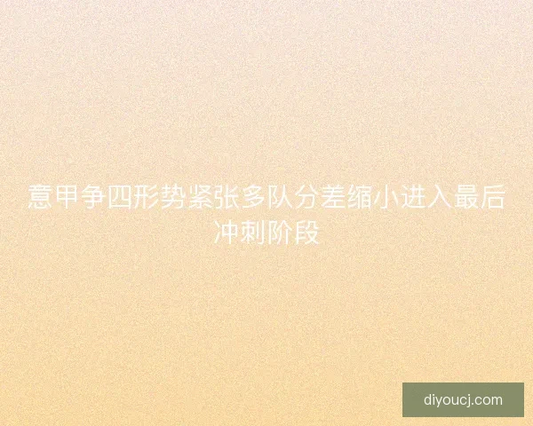 意甲争四形势紧张多队分差缩小进入最后冲刺阶段